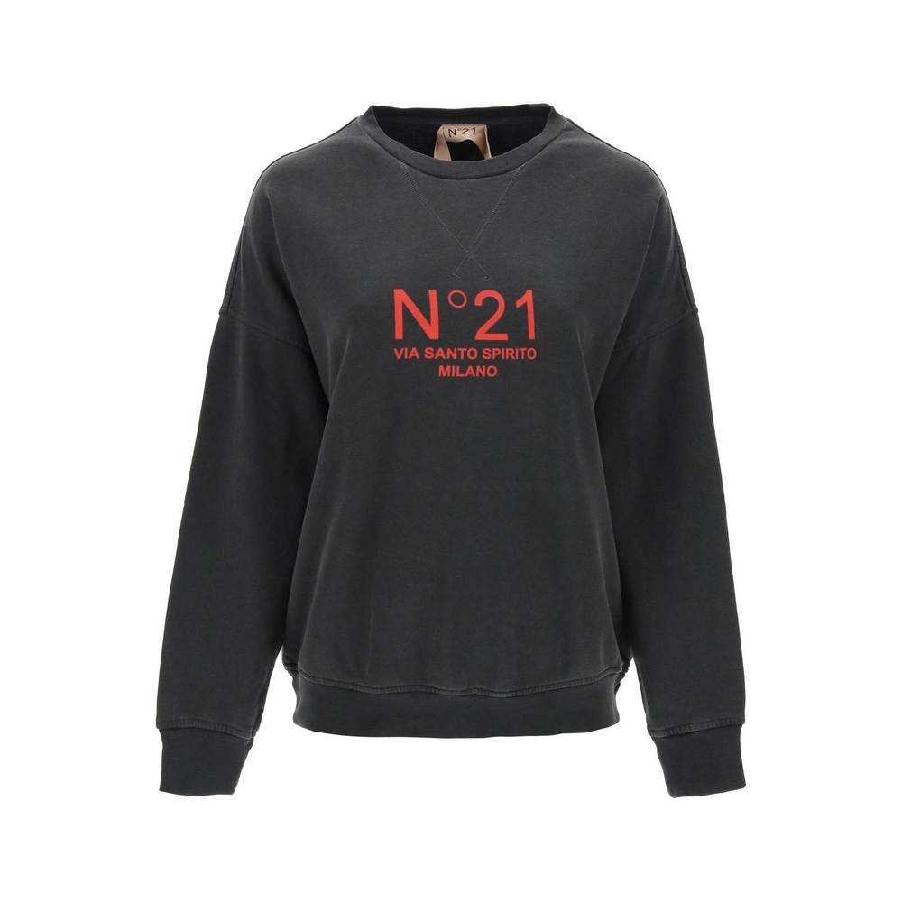 N21 logo print oversized sweatshirt